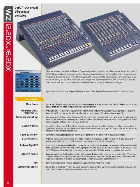 Download Data Sheet - Pro Sound & Lighting