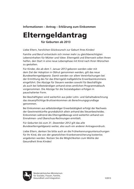 Antrag auf Elterngeld