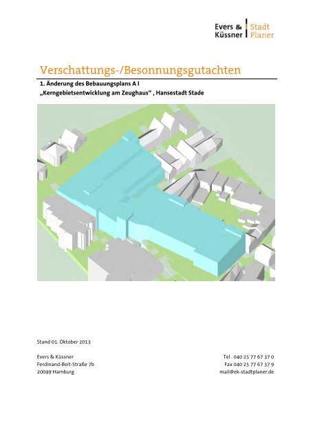 Verschattungs-/Besonnungsgutachten - Stadt Stade