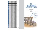 53. Staufener Musikwoche 2001 - in Staufen im Breisgau