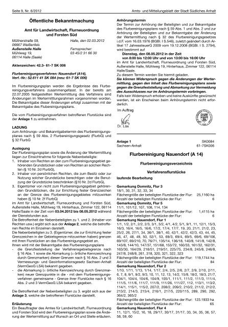 Amtsblatt Nr. 6 - Stadt SÃ¼dliches Anhalt