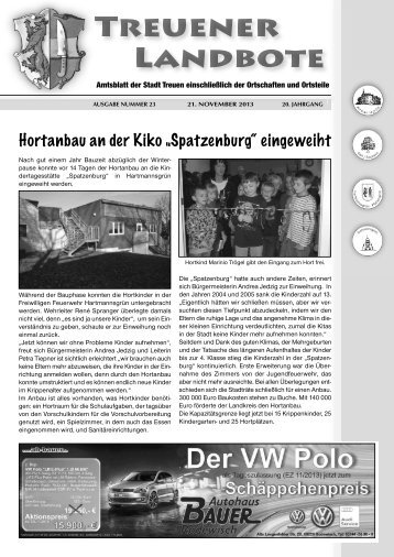 Hortanbau an der Kiko „Spatzenburg“ eingeweiht - Treuen