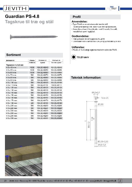 Indhold TAG FAST katalog 2010_indd - F.wood-supply.dk