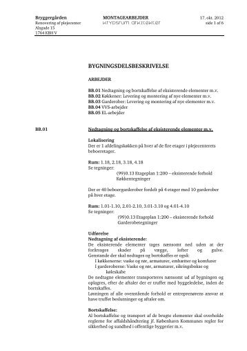 BYGNINGSDELSBESKRIVELSE - F.wood-supply.dk
