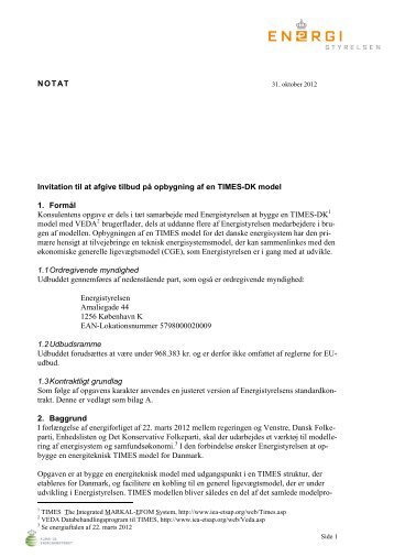 NOTAT Invitation til at afgive tilbud pÃ¥ opbygning af en ... - Udbud.dk