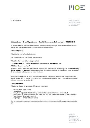 3 trafikprojekter i Rebild Kommune, Entreprise 1 - F.wood-supply.dk