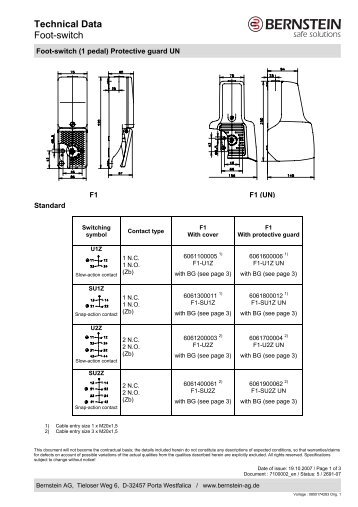 Technical Data - Bernstein A/S