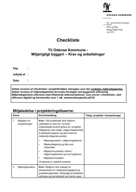 Checkliste - F.wood-supply.dk