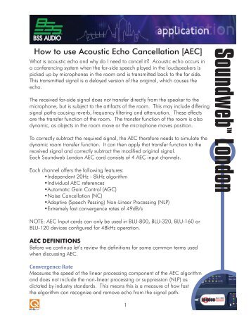 Acoustic Echo Cancellation.indd - BSS Audio