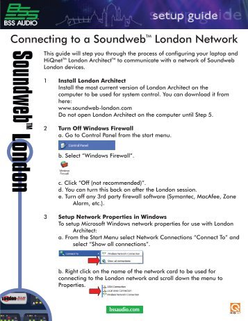 Connecting To A Soundweb - BSS Audio