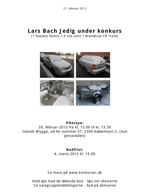 Lars Bach Jedig under konkurs - konkurser.dk