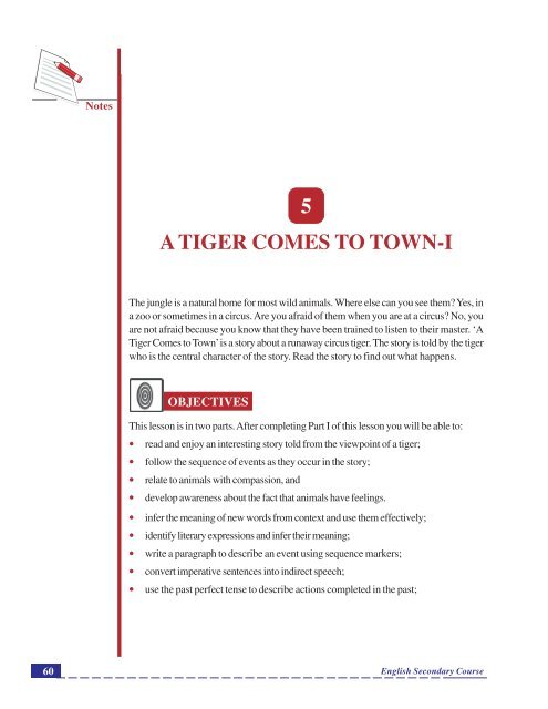 5 A Tiger Comes To Town I