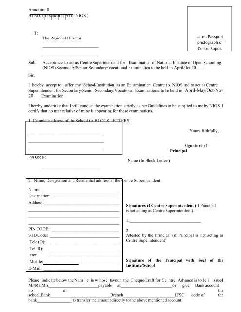 Norms & Guidelines for establishment of Examinmation centre and ...