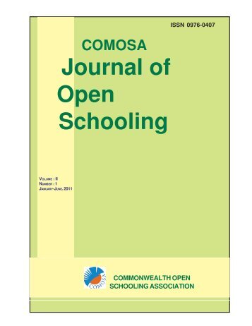 COMOSA Journal of Open Schooling - Vol II, No 1, Jan-June 2011