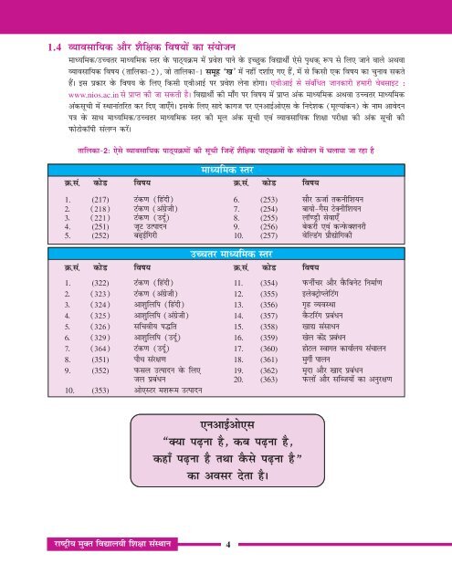 Academic Course Prospectus - 2010-11 - Hindi Medium