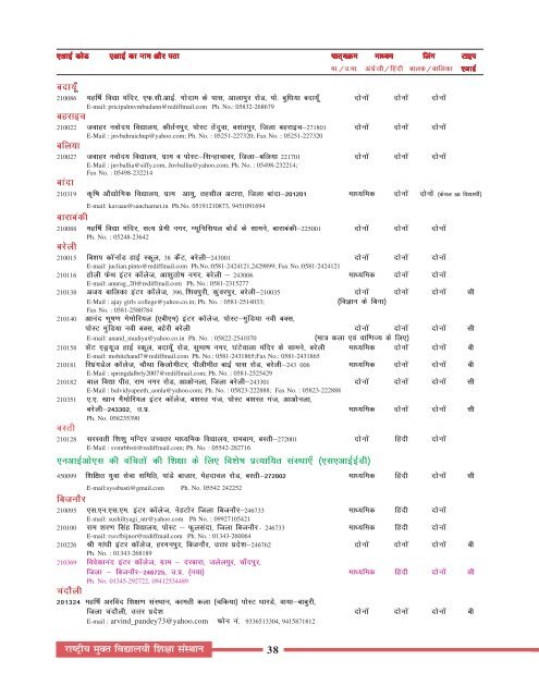 Academic Course Prospectus - 2010-11 - Hindi Medium