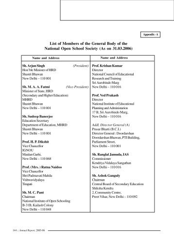 Appendix (A to E) - The National Institute of Open Schooling