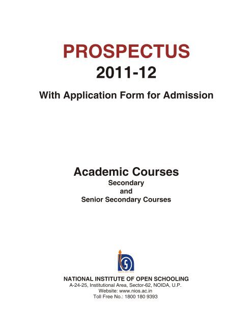 Prospectus The National Institute Of Open Schooling