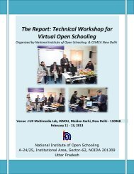 The Report: Technical Workshop for Virtual Open Schooling