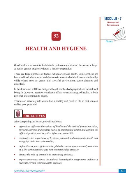 32. Health and Hygiene - The National Institute of Open Schooling