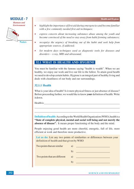 32. Health and Hygiene - The National Institute of Open Schooling