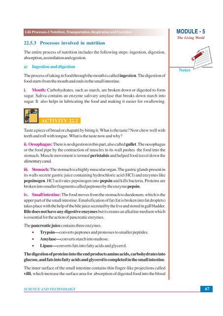 Nutrition, Transportation, Respiration and Excretion