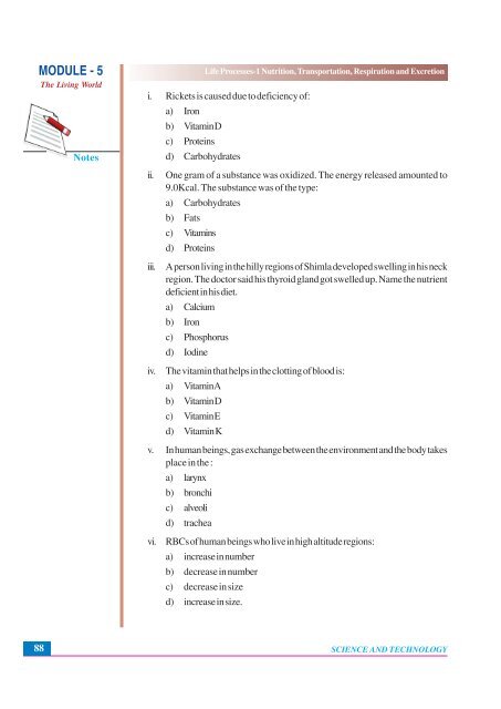 Nutrition, Transportation, Respiration and Excretion