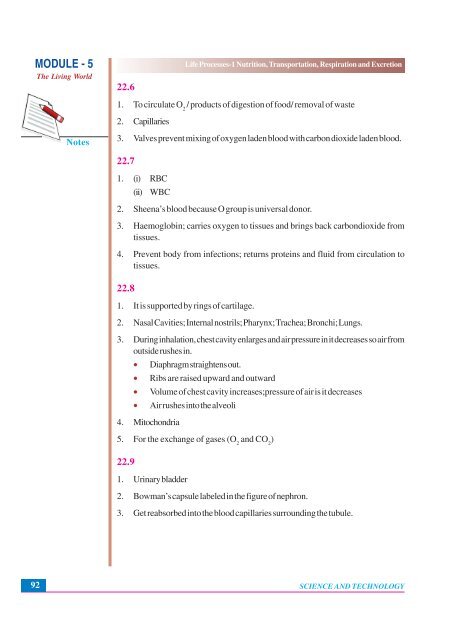 Nutrition, Transportation, Respiration and Excretion