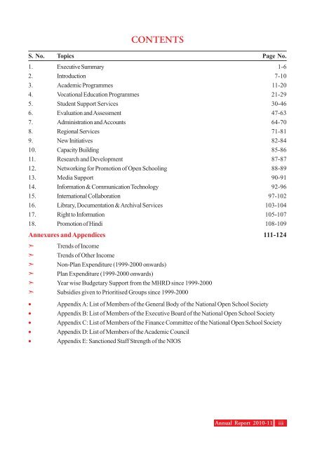 Annual Report 2010-11 - The National Institute of Open Schooling