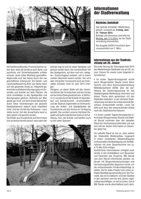 Amtsblatt 02/2014 - Stadt Weißenberg