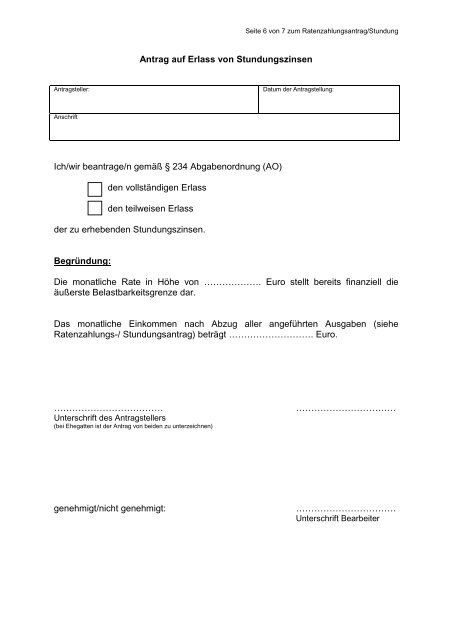 Stundungsantrag ausfÃ¼hrlich - StraÃenausbau - Stadt Wettin-LÃ¶bejÃ¼n