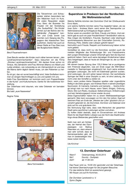 ( 3 MB / PDF )Amtsblatt der Stadt Wettin-LÃ¶bejÃ¼n 20.03.2013