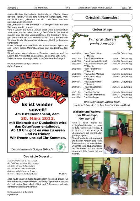 ( 3 MB / PDF )Amtsblatt der Stadt Wettin-LÃ¶bejÃ¼n 20.03.2013