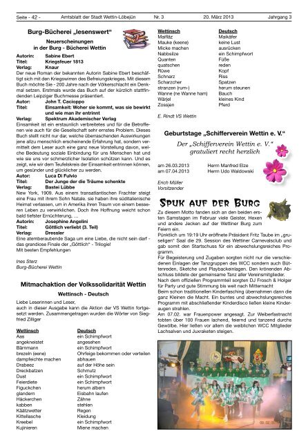 ( 3 MB / PDF )Amtsblatt der Stadt Wettin-LÃ¶bejÃ¼n 20.03.2013