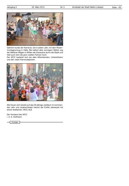 ( 3 MB / PDF )Amtsblatt der Stadt Wettin-LÃ¶bejÃ¼n 20.03.2013