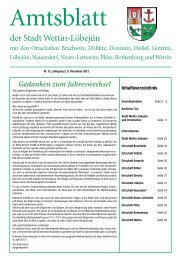 ( 3 MB / PDF )Amtsblatt der Stadt Wettin-LÃ¶bejÃ¼n 05.12.2012