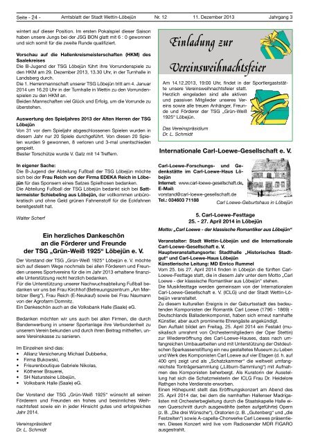 ( 3 MB / PDF )Amtsblatt der Stadt Wettin-Löbejün 11.12.2013