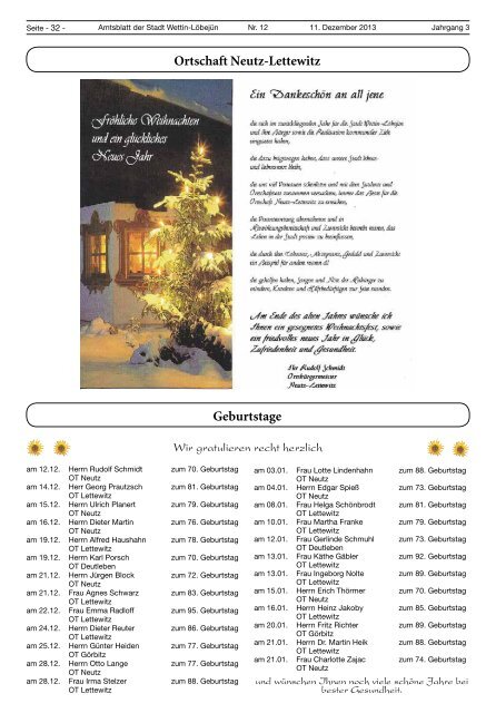 ( 3 MB / PDF )Amtsblatt der Stadt Wettin-Löbejün 11.12.2013