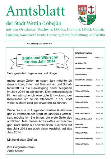 ( 3 MB / PDF )Amtsblatt der Stadt Wettin-Löbejün 22.01.2014