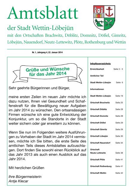 3 MB / PDF )Amtsblatt der Stadt Wettin-Löbejün 22.01.2014