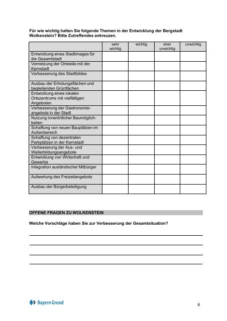 zum Fragebogen - Stadt Wolkenstein