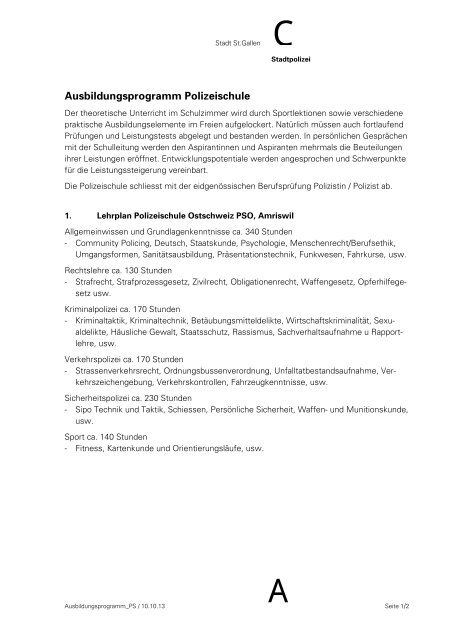 Ausbildungsprogramm (22 kB, PDF) - Stadt St. Gallen