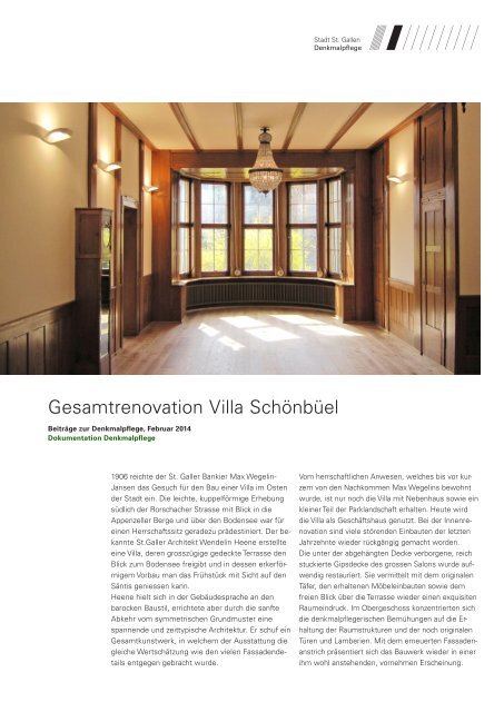 Renovation Bankgasse 9, «Volksküche» (2130 kB ... - Stadt St.Gallen