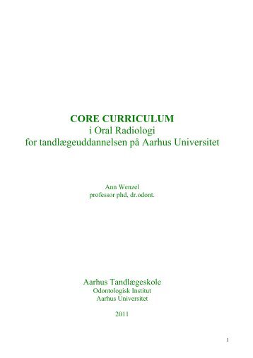CORE CURRICULUM i Oral Radiologi for - TandlÃ¦geskolen ...