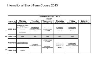 International Short-Term Course 2013