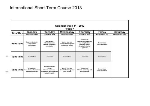 International Short-Term Course 2013