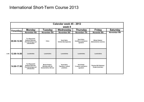 International Short-Term Course 2013