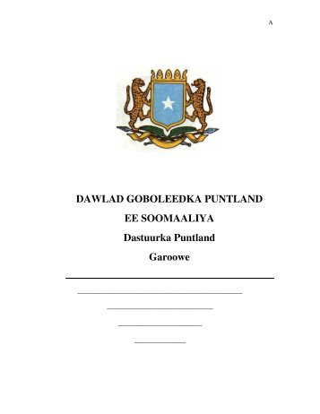 Dastuurka Puntland - Somali Talk