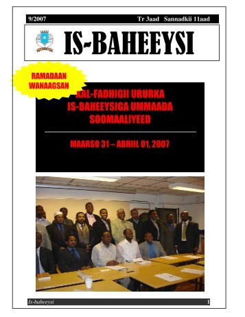 KAL-FADHIGII URURKA IS-BAHEEYSIGA UMMAADA ... - Somali Talk