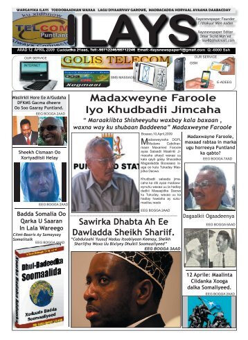 Madaxweyne Faroole Iyo Khudbadii Jimcaha - Somali Talk